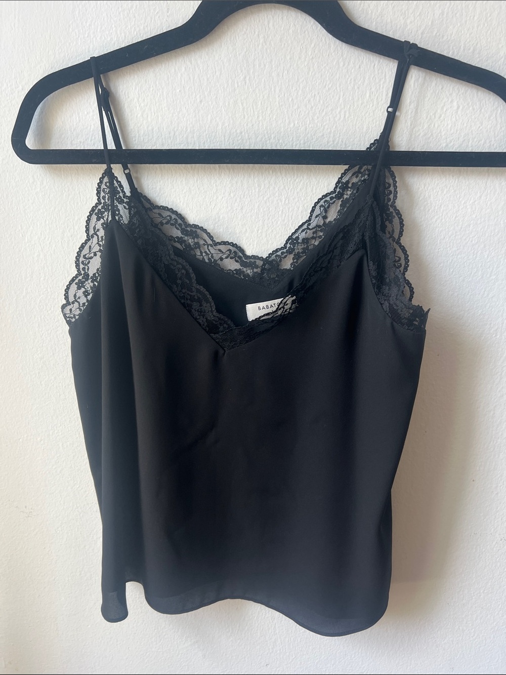 Babaton Black Lace-Trim Cami